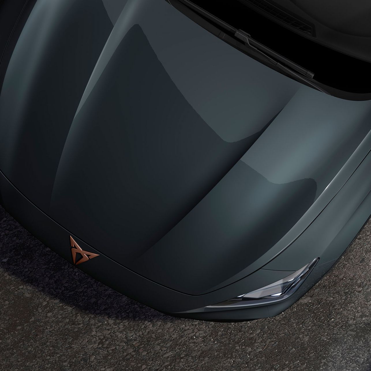 Vista panorâmica do novo CUPRA Formentor SUV coupé 2025 em azul fiord
