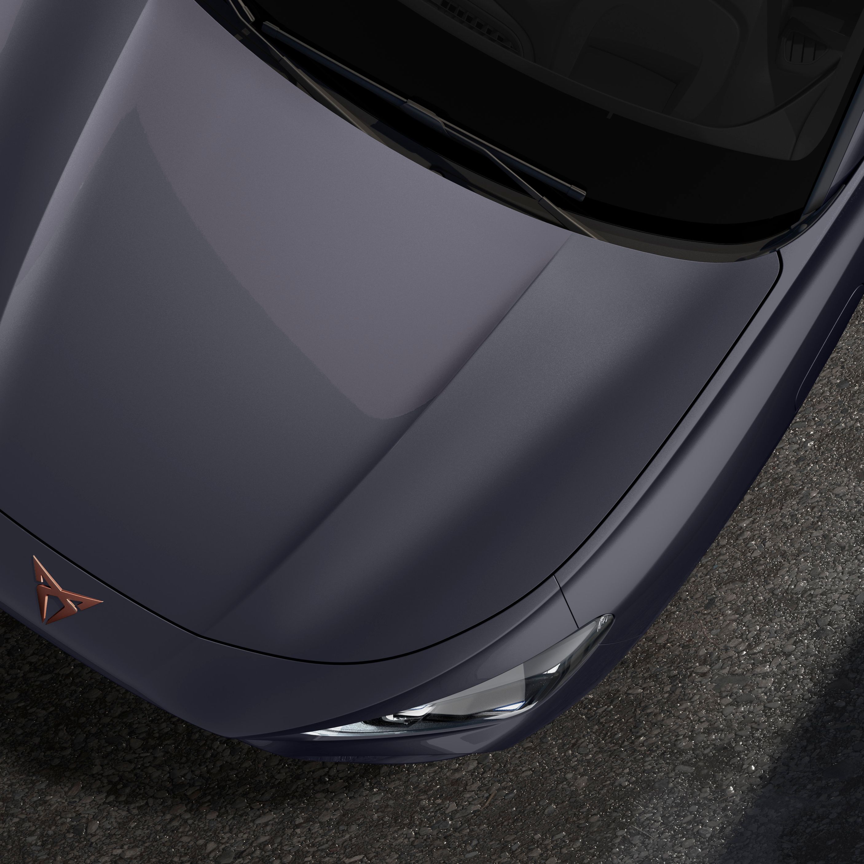 Vista frontal do CUPRA Terramar em Cinzento Graphene