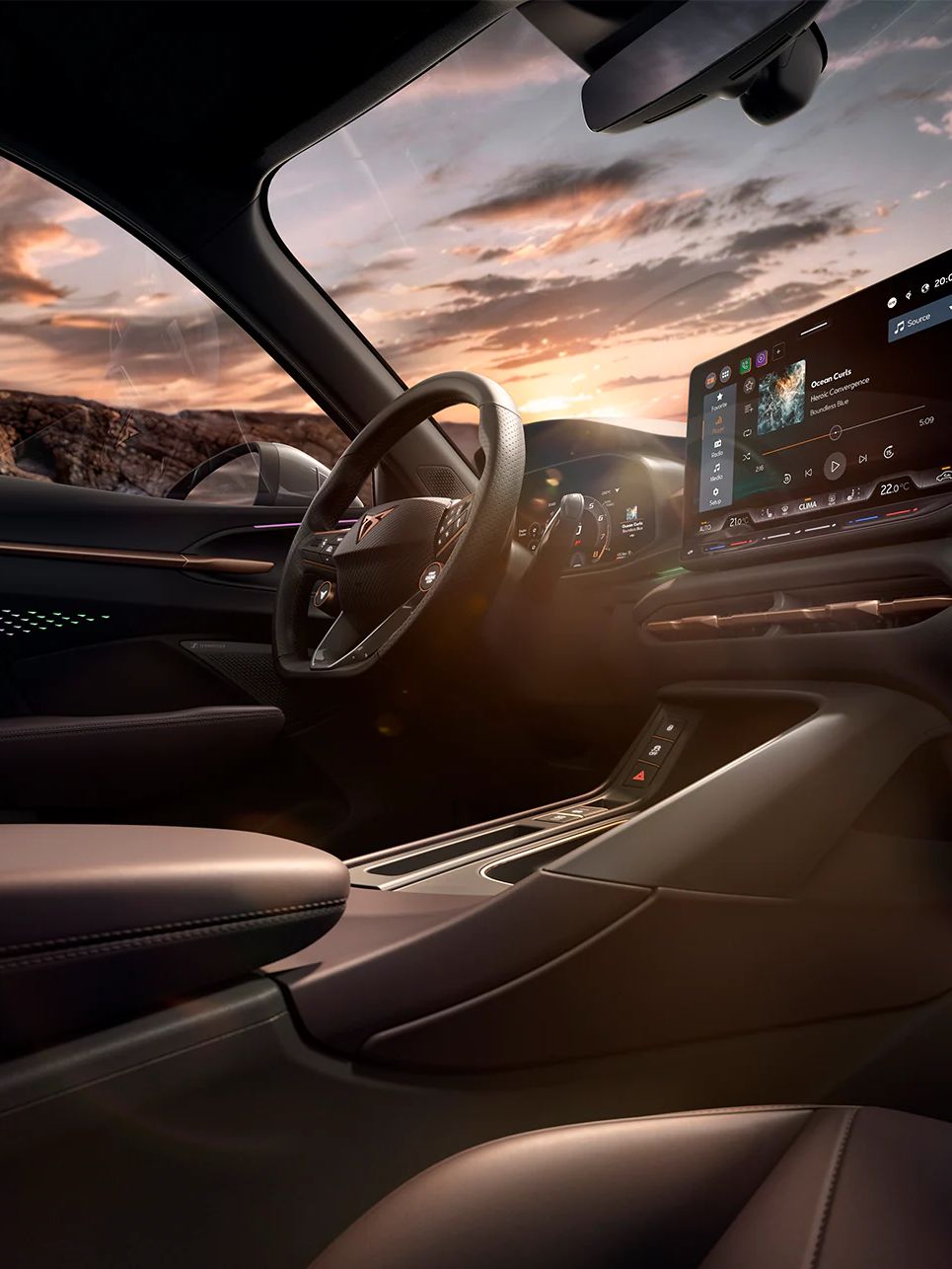 Vista interior da tecnologia do CUPRA Terramar 