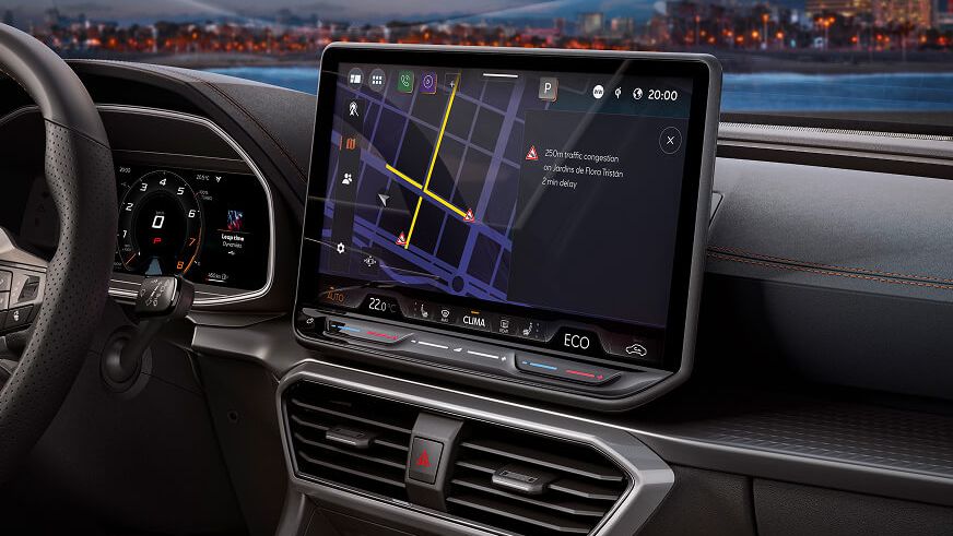 ecrã de navegação cupra connect online 