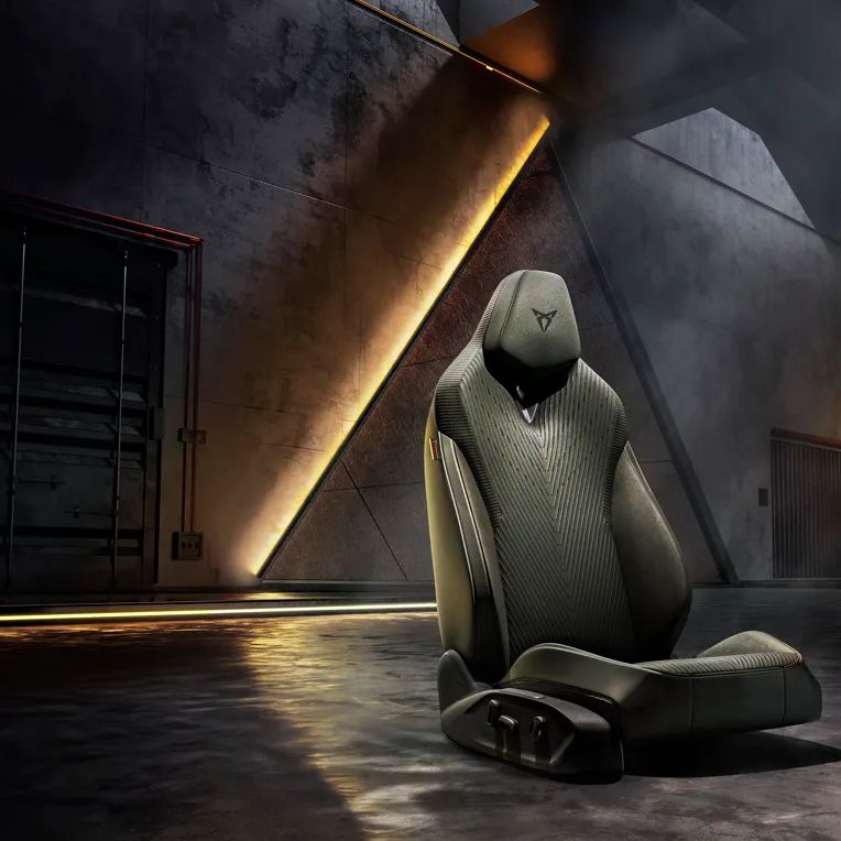 Vista interior dos estofos Tribe e os detalhes do design dos bancos