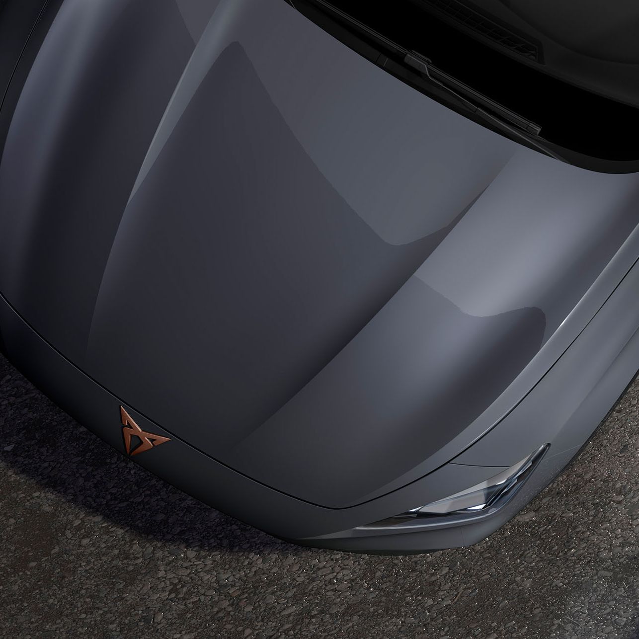 Vista panorâmica do novo CUPRA Formentor SUV coupé 2025 em cinzento graphene.