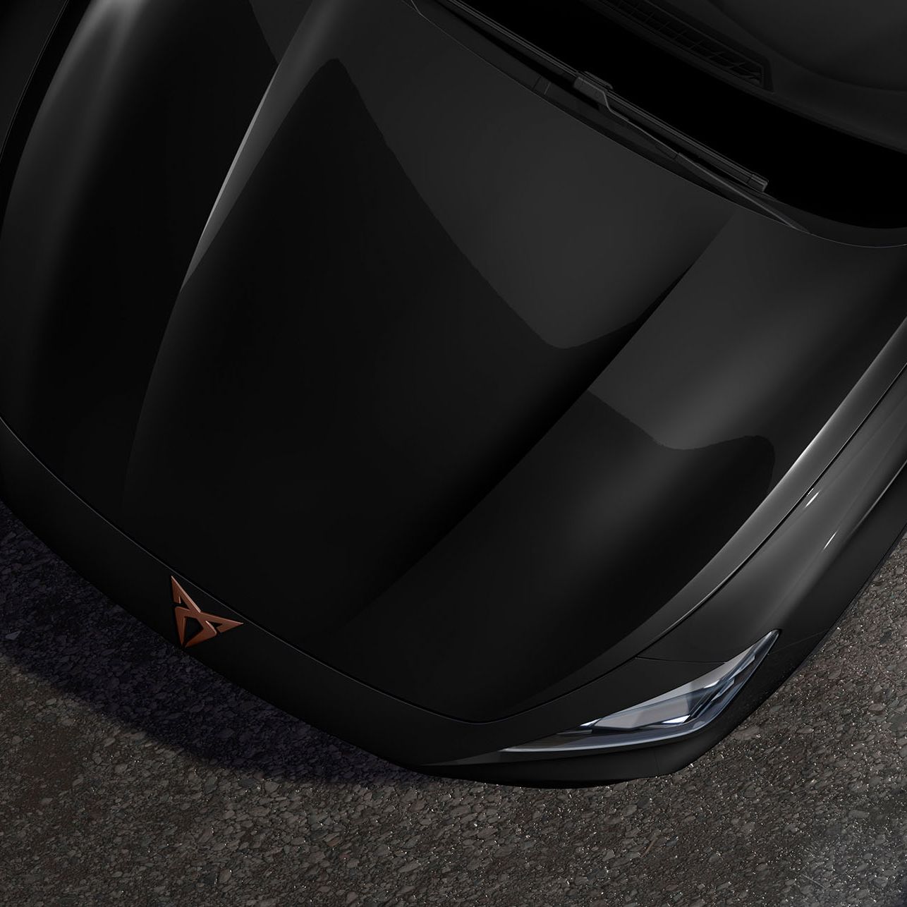 Vista panorâmica do novo CUPRA Formentor SUV coupé 2025 em preto midnight