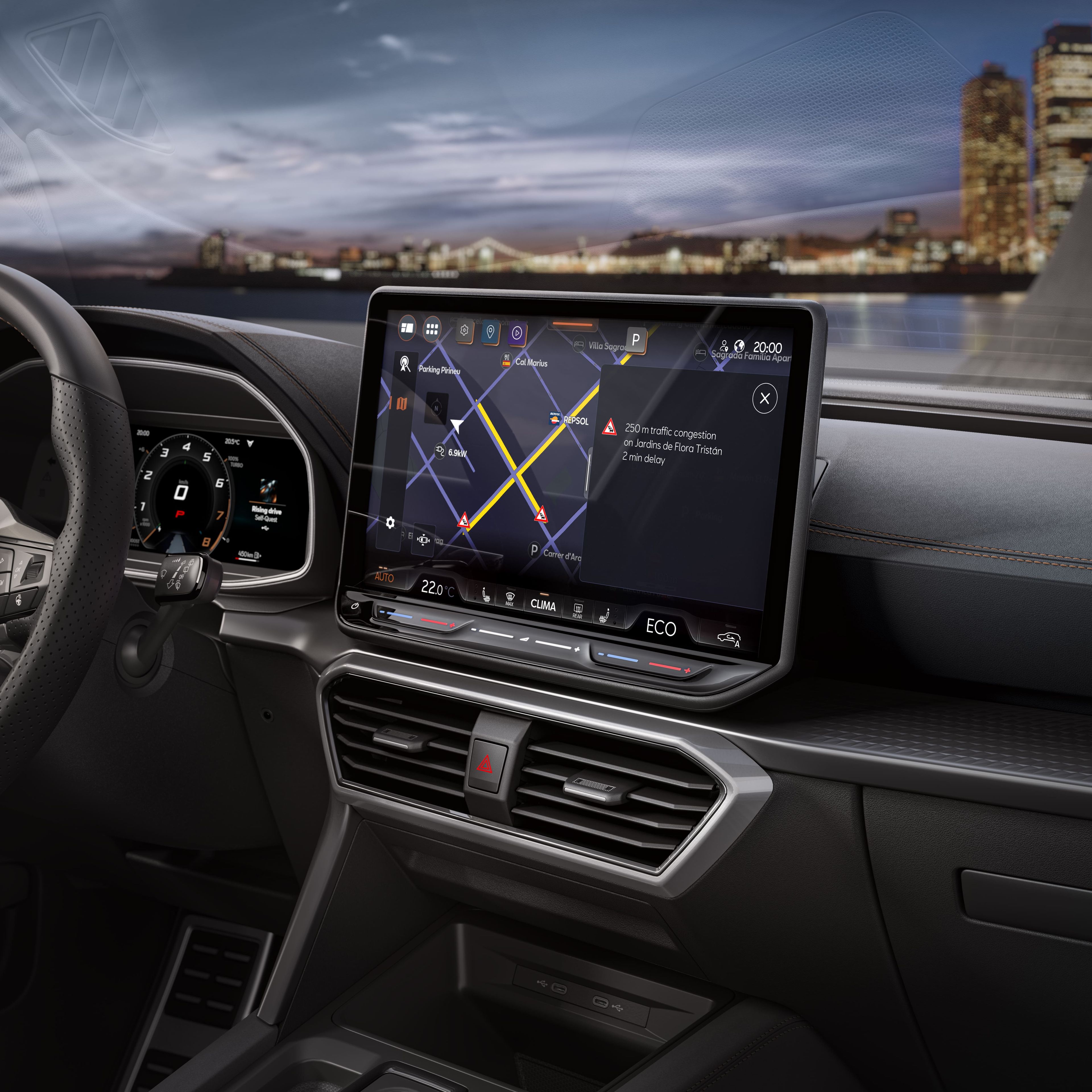 CUPRA Tavascan in Blau beim Ladevorgang